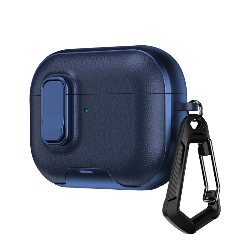 Калъф за AirPods Pro 3 – TPU+PC, удароустойчив, със заключваща скоба, инжекционно формован