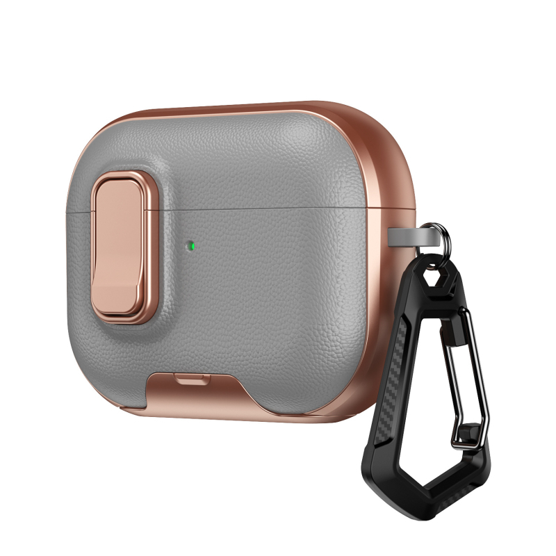 Калъф за AirPods Pro 3 – TPU+PC, удароустойчив, със заключваща скоба, инжекционно формован