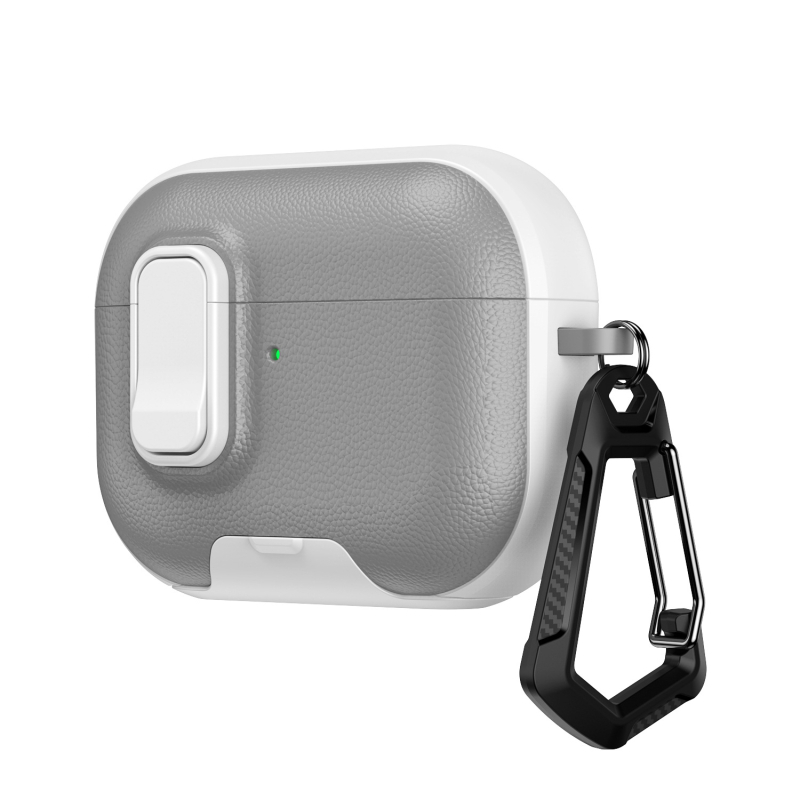 Калъф за AirPods Pro 3 – TPU+PC, удароустойчив, със заключваща скоба, инжекционно формован