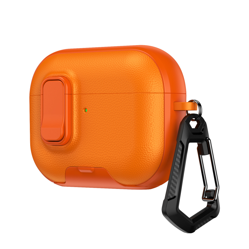 Калъф за AirPods Pro 3 – TPU+PC, удароустойчив, със заключваща скоба, инжекционно формован