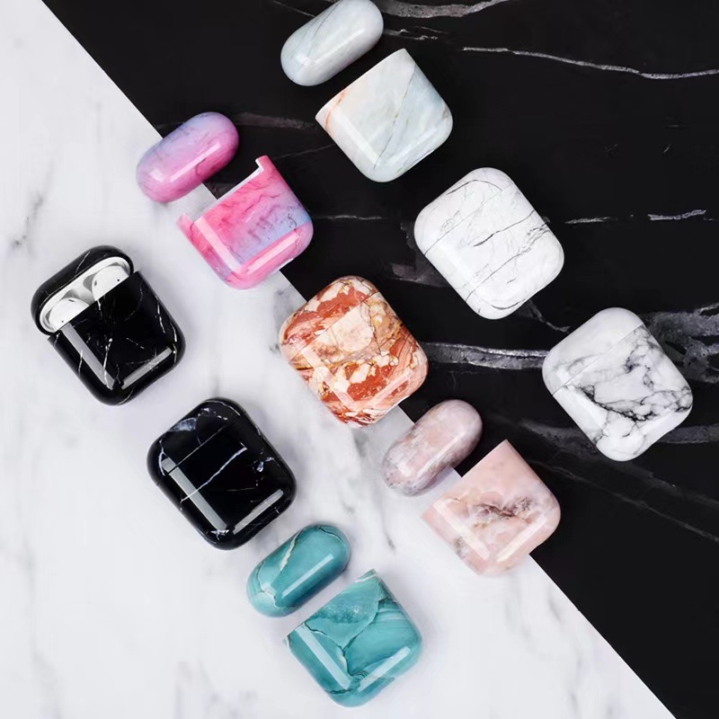 Polikarbonatno kućište s mramornim uzorkom, potpuno pokriveno za AirPods Pro 2. generaciju i AirPods 1/2/3. generacije