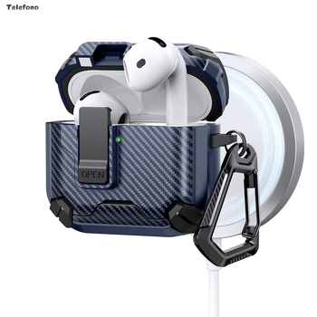 Korpuss Apple AirPods 4. paaudzes Pro 3 ar neredzamu atbalstu un automātisku atvēršanas slēdzi – PC/TPU injekcijas forma