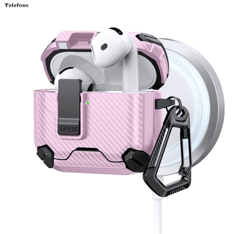 Korpuss Apple AirPods 4. paaudzes Pro 3 ar neredzamu atbalstu un automātisku atvēršanas slēdzi – PC/TPU injekcijas forma