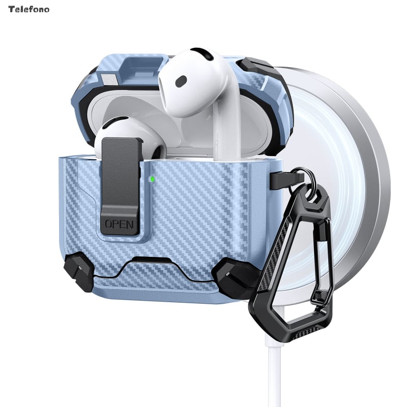 Korpuss Apple AirPods 4. paaudzes Pro 3 ar neredzamu atbalstu un automātisku atvēršanas slēdzi – PC/TPU injekcijas forma