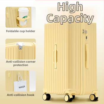 Cestovný kufor - viacfunkčný, ABS+PC materiál, vodeodolný a odolný voči opotrebeniu, s univerzálnymi kolieskami, zapínanie na zips, vhodný na palubnú batožinu, hmotnosť 4 kg