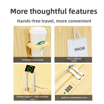 Cestovný kufor - viacfunkčný, ABS+PC materiál, vodeodolný a odolný voči opotrebeniu, s univerzálnymi kolieskami, zapínanie na zips, vhodný na palubnú batožinu, hmotnosť 4 kg