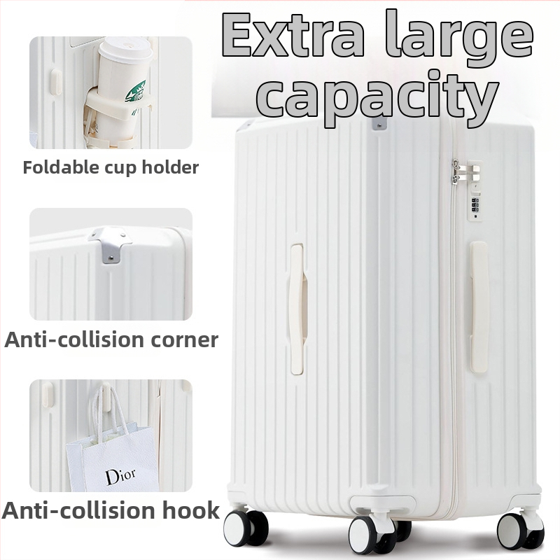 Cestovný kufor - viacfunkčný, ABS+PC materiál, vodeodolný a odolný voči opotrebeniu, s univerzálnymi kolieskami, zapínanie na zips, vhodný na palubnú batožinu, hmotnosť 4 kg