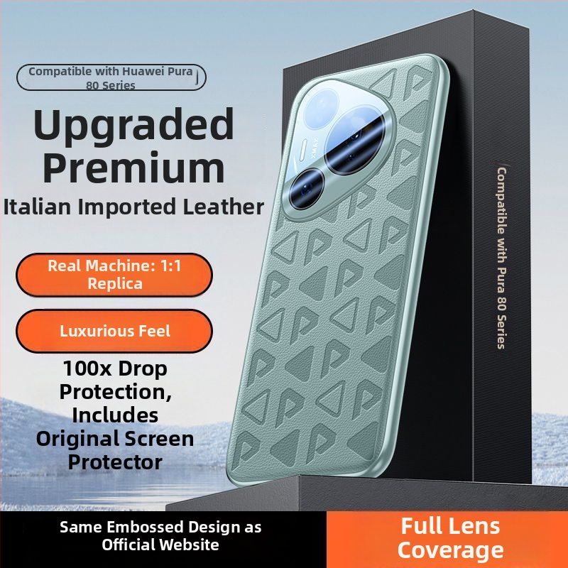 Huawei Pura80 viedtālruņa vāciņš – imitētā āda, ultra plāns, kritienu aizsardzība, pielāgošana pieejama