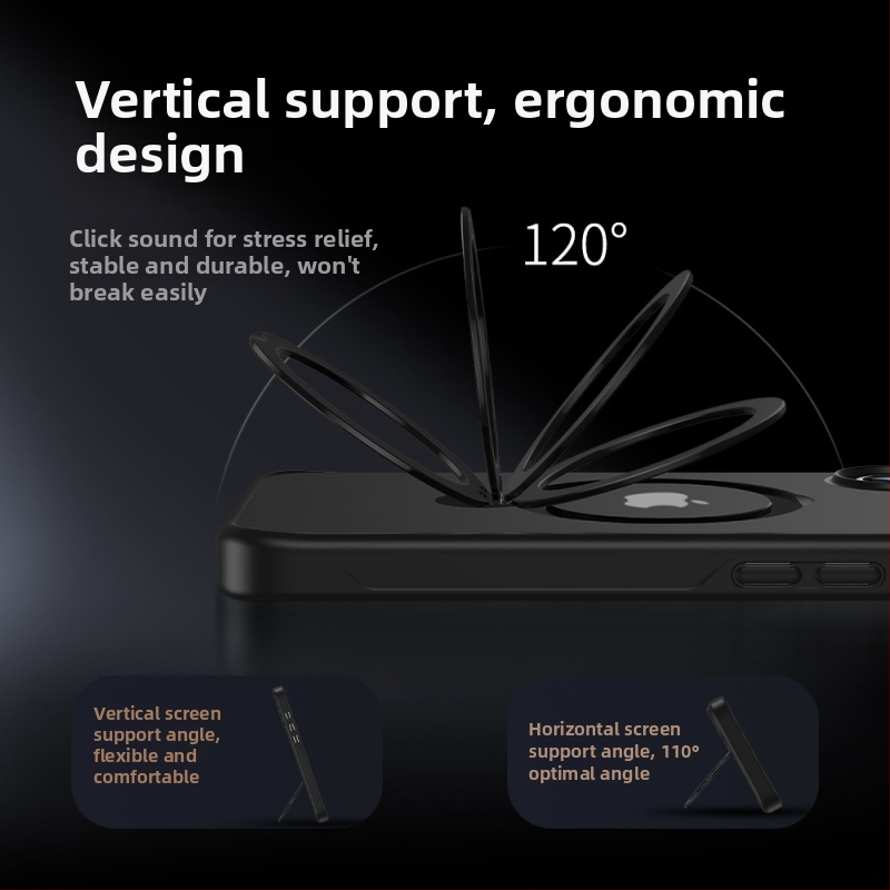 iPhone 17 Матиран кейс с въртящ се магнитен държач – цялостна защита, PC+TPU, удароустойчив, анти отпечатъци, алуминиев носач, за iPhone 17/17 Pro/17 Pro Max