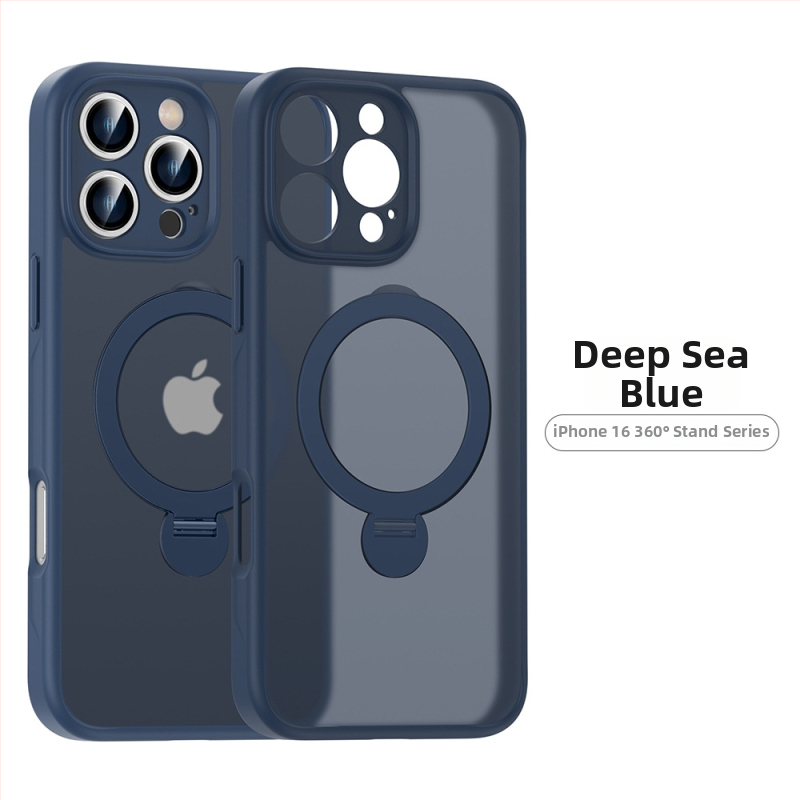 iPhone 17 Матиран кейс с въртящ се магнитен държач – цялостна защита, PC+TPU, удароустойчив, анти отпечатъци, алуминиев носач, за iPhone 17/17 Pro/17 Pro Max