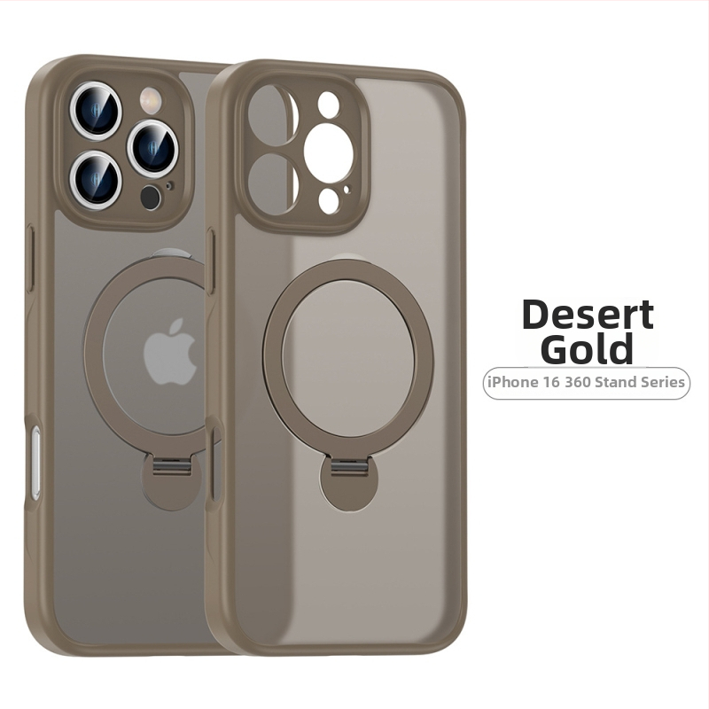 iPhone 17 Матиран кейс с въртящ се магнитен държач – цялостна защита, PC+TPU, удароустойчив, анти отпечатъци, алуминиев носач, за iPhone 17/17 Pro/17 Pro Max