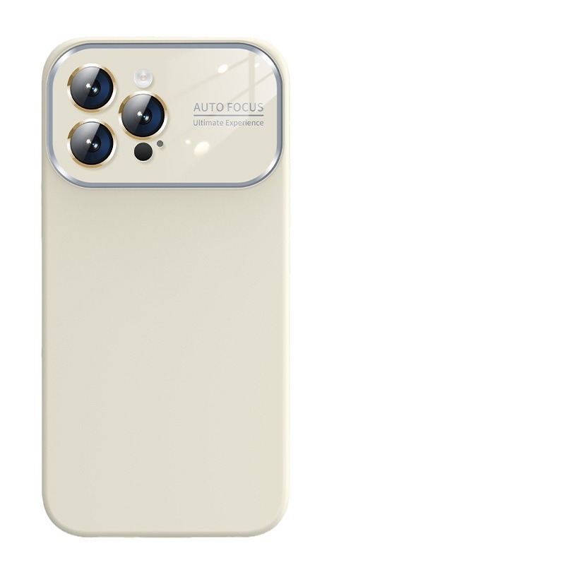 Калъф от течен силикон с голям прозорец за iPhone 11-14 серия Pro Max, интегрирана леща, удароустойчив