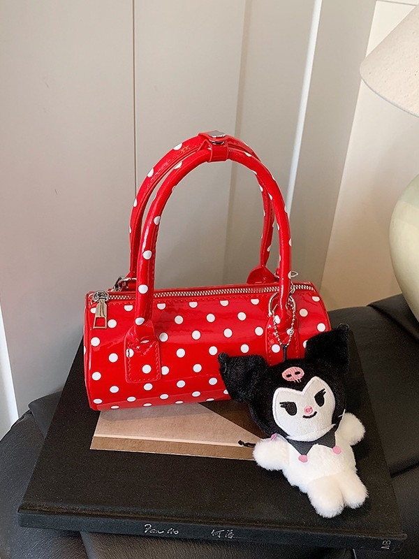 PU cilindrična crossbody torbica sa zatvaračem, unutarnja podstava od poliestera, mali kružni stil za svakodnevnu upotrebu