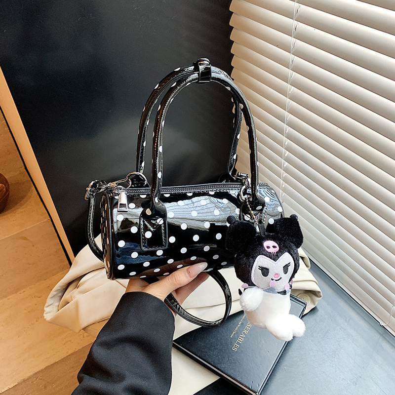 PU cilindrična crossbody torbica sa zatvaračem, unutarnja podstava od poliestera, mali kružni stil za svakodnevnu upotrebu
