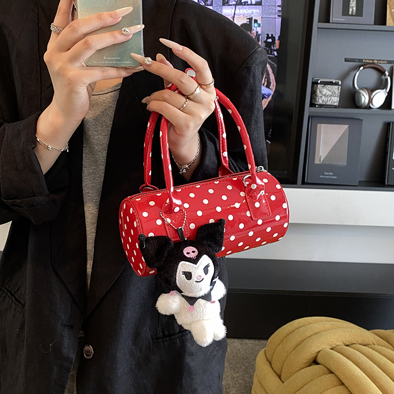 PU cilindrična crossbody torbica sa zatvaračem, unutarnja podstava od poliestera, mali kružni stil za svakodnevnu upotrebu