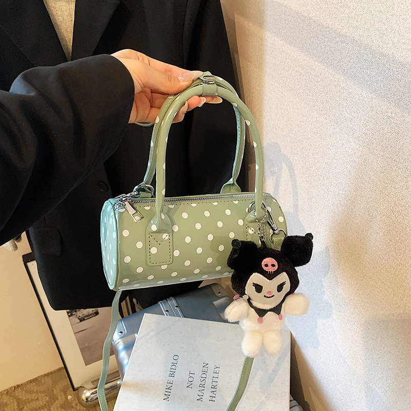 PU cilindrična crossbody torbica sa zatvaračem, unutarnja podstava od poliestera, mali kružni stil za svakodnevnu upotrebu
