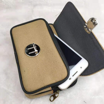 Vyrų drobinė juosmens kišenė su diržo užraktu (miesto stilius, raidžių raštas, poliesterio įdėklas, atsparus dilimui)