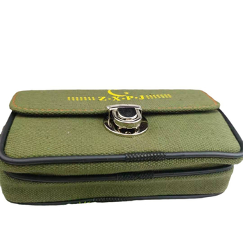 Vyrų drobinė juosmens kišenė su diržo užraktu (miesto stilius, raidžių raštas, poliesterio įdėklas, atsparus dilimui)