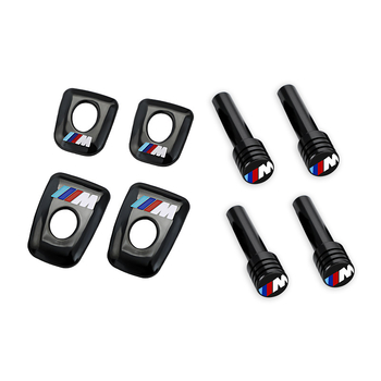 Capac metalic pentru butonul de blocare BMW — compatibil cu seriile 3, 5, X3, X5, X1, cu logo tipărit