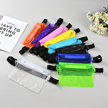 Поясна водоустойчива чанта за телефон, голям капацитет, PVC материал, затваряне с велкро, подходяща за плуване и водни спортове