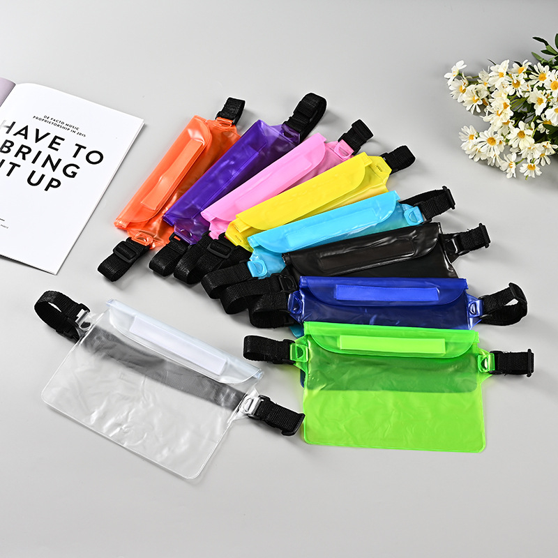 Поясна водоустойчива чанта за телефон, голям капацитет, PVC материал, затваряне с велкро, подходяща за плуване и водни спортове