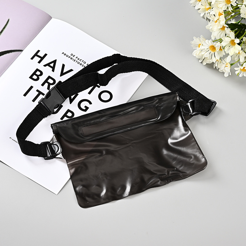 Поясна водоустойчива чанта за телефон, голям капацитет, PVC материал, затваряне с велкро, подходяща за плуване и водни спортове