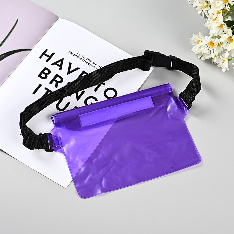 Поясна водоустойчива чанта за телефон, голям капацитет, PVC материал, затваряне с велкро, подходяща за плуване и водни спортове