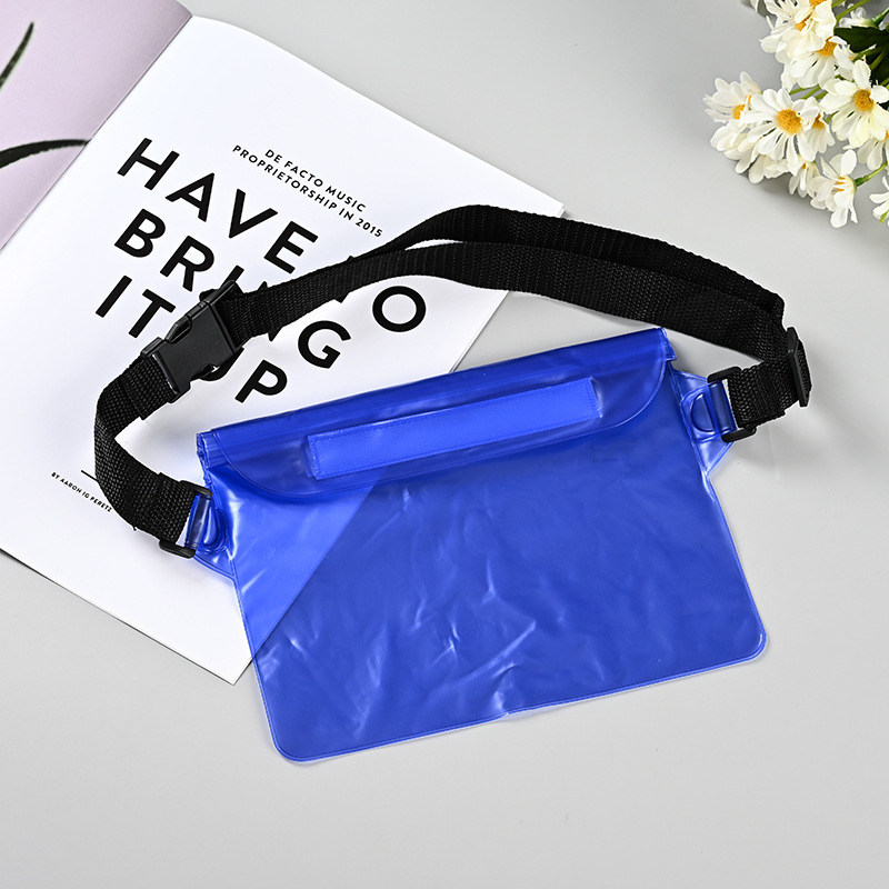 Поясна водоустойчива чанта за телефон, голям капацитет, PVC материал, затваряне с велкро, подходяща за плуване и водни спортове
