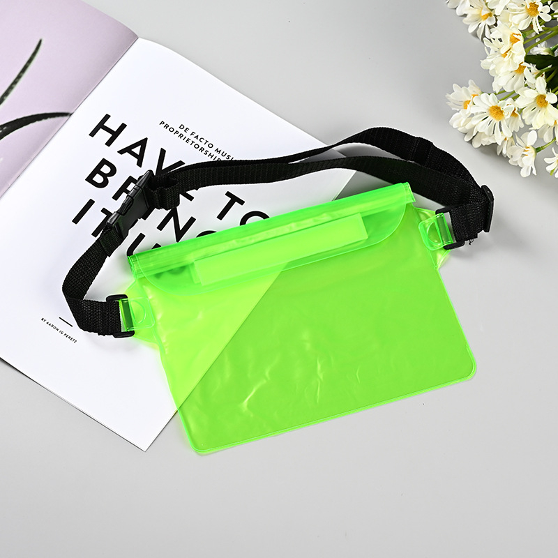 Поясна водоустойчива чанта за телефон, голям капацитет, PVC материал, затваряне с велкро, подходяща за плуване и водни спортове