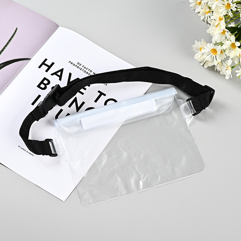 Поясна водоустойчива чанта за телефон, голям капацитет, PVC материал, затваряне с велкро, подходяща за плуване и водни спортове