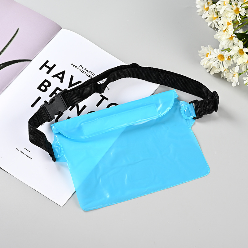 Поясна водоустойчива чанта за телефон, голям капацитет, PVC материал, затваряне с велкро, подходяща за плуване и водни спортове