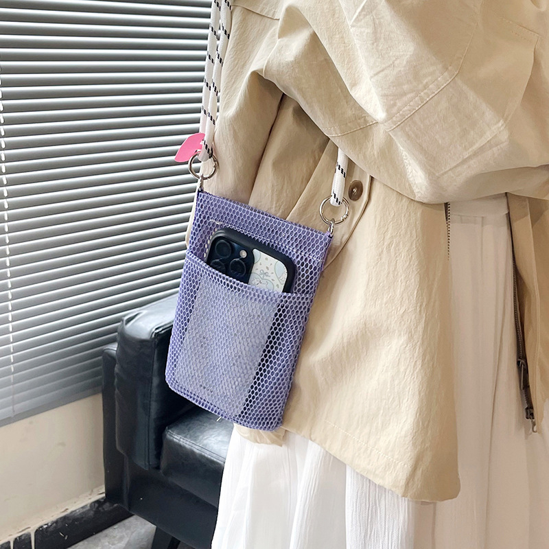 Torba za telefon preko ramena, unisex, urbano minimalistički stil; poliester, zatvarač, vertikalni pravokutni oblik, unutarnji pretinac za fotografije, bez podstave, za svakodnevnu uporabu