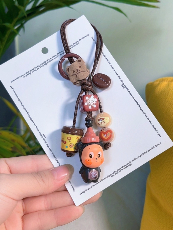 Privezak za telefon i ključeve s DIY preslatkim lutkicama od perli (ručno izrađene perle; materijal: plastika/smola; uzorak: zvijezdice, sunce i mjesec, oblaci, svemir)