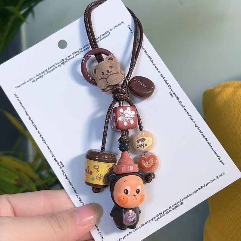 Privezak za telefon i ključeve s DIY preslatkim lutkicama od perli (ručno izrađene perle; materijal: plastika/smola; uzorak: zvijezdice, sunce i mjesec, oblaci, svemir)