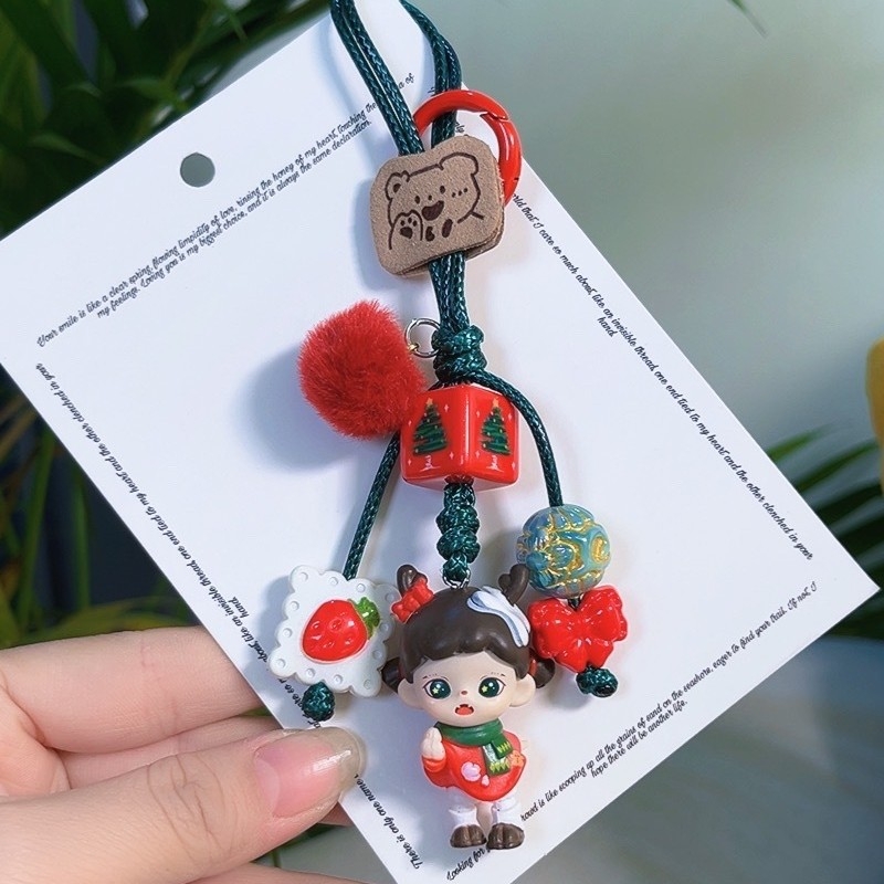Privezak za telefon i ključeve s DIY preslatkim lutkicama od perli (ručno izrađene perle; materijal: plastika/smola; uzorak: zvijezdice, sunce i mjesec, oblaci, svemir)
