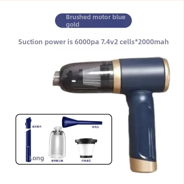 Bezvadu putekļu sūcējs gan mājai, gan auto – rokas vadāms, 90W, iekšējā akumulatora 4000–5000 mAh, sūkšanas jauda 10,1–15 kPa, trokšņa līmenis <36 dB