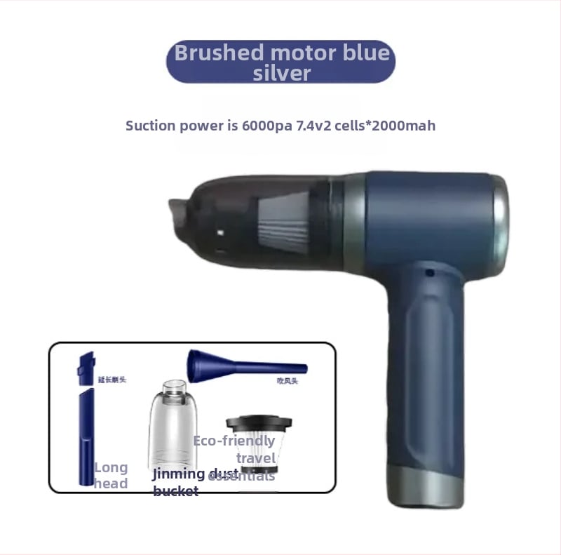 Bezvadu putekļu sūcējs gan mājai, gan auto – rokas vadāms, 90W, iekšējā akumulatora 4000–5000 mAh, sūkšanas jauda 10,1–15 kPa, trokšņa līmenis <36 dB