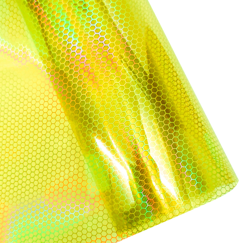 Film pentru faruri și stopuri de motocicletă cu schimbare de culoare, model fagure cu efect laser chameleon, PVC