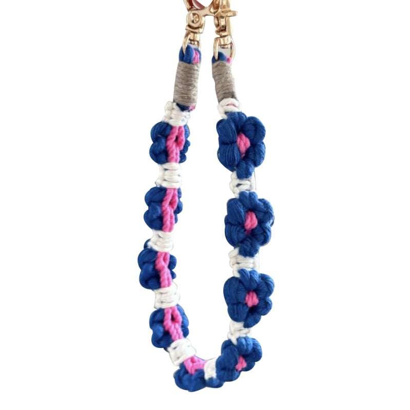 Lanyard za mobitel — ručno izrađeni pamukovo uže, privjesak Daisy, metalna kopča, unisex