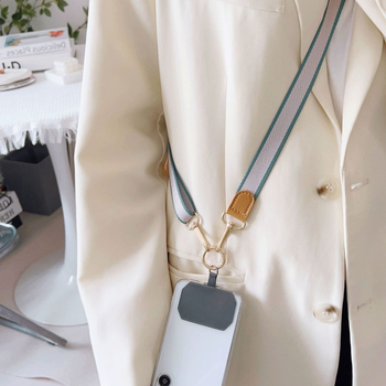 Narukvica za telefon crossbody, podesiva, poliester, metalna kopča, tiskano logo