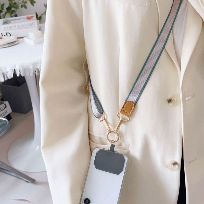 Narukvica za telefon crossbody, podesiva, poliester, metalna kopča, tiskano logo