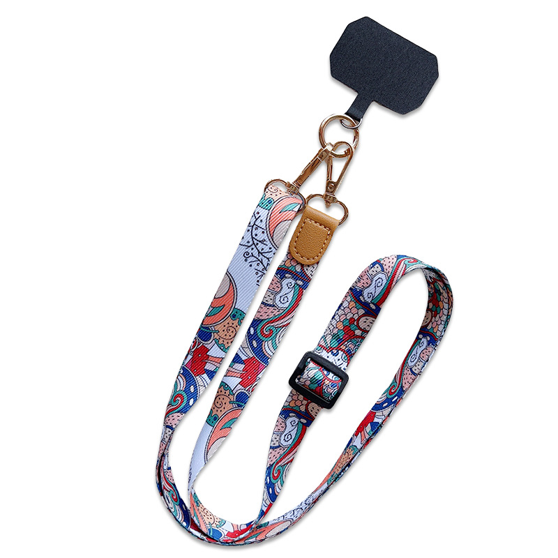 Narukvica za telefon crossbody, podesiva, poliester, metalna kopča, tiskano logo