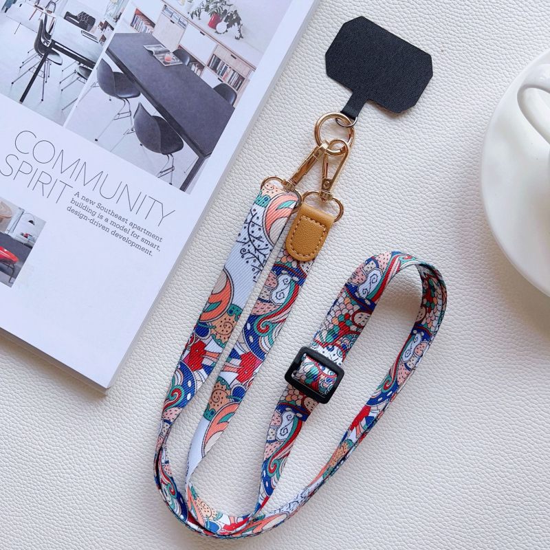 Narukvica za telefon crossbody, podesiva, poliester, metalna kopča, tiskano logo