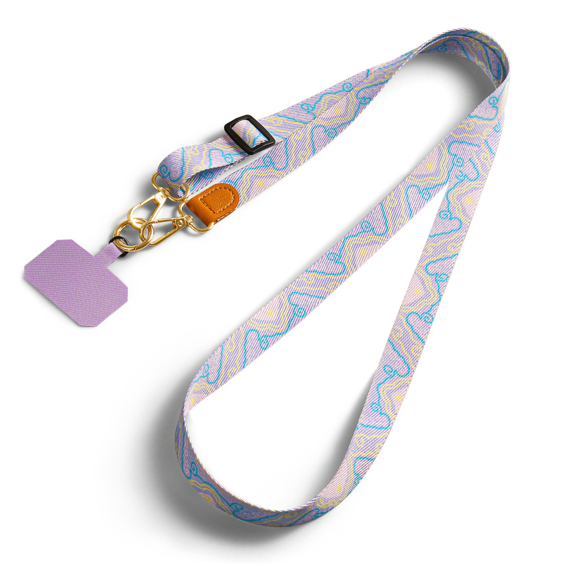 Narukvica za telefon crossbody, podesiva, poliester, metalna kopča, tiskano logo