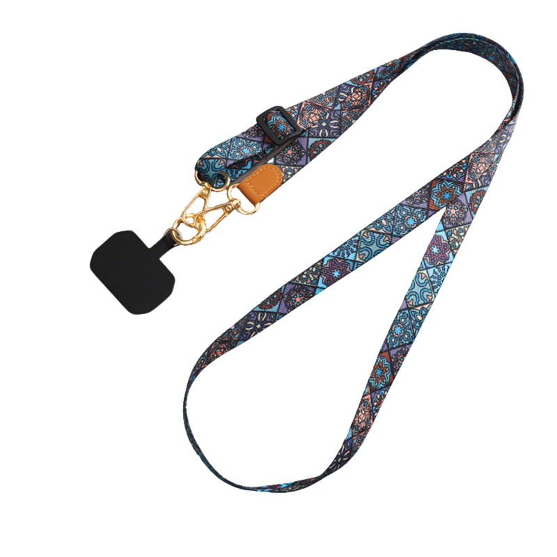 Narukvica za telefon crossbody, podesiva, poliester, metalna kopča, tiskano logo