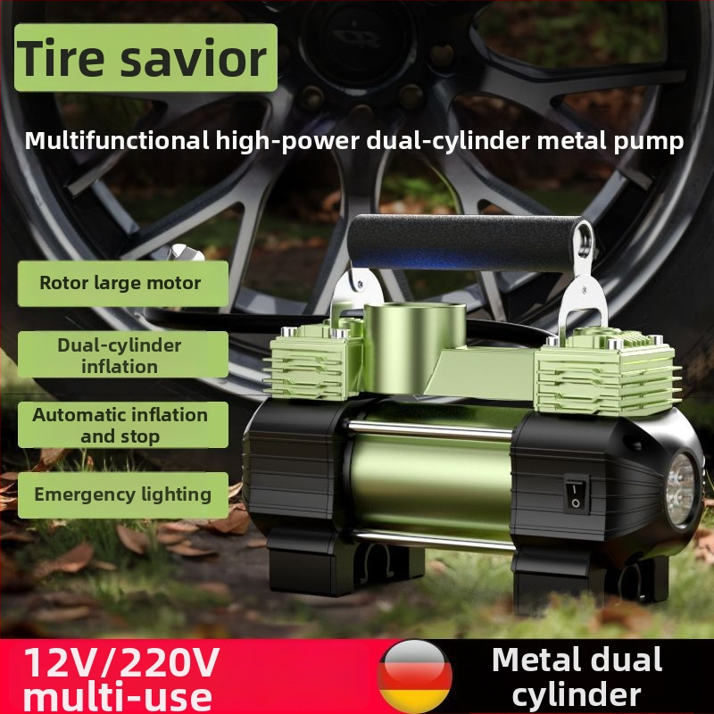 Automobilska pumpa za zrak, 12V, 220W, dvocilindrična, digitalni zaslon, univerzalna za automobile, SUV i poljoprivredna vozila