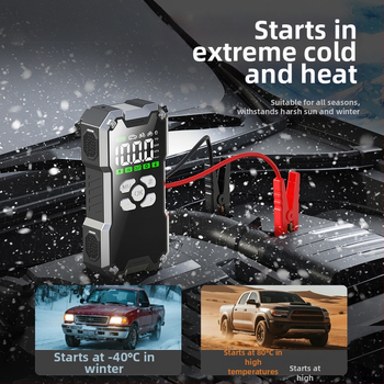 Prijenosni sustav za nužno pokretanje automobila s ugrađenom pumpom, LED svjetlom i tlakomjerom (12V, 120W, 35 L/min, Punjivo, Digitalni prikaz)