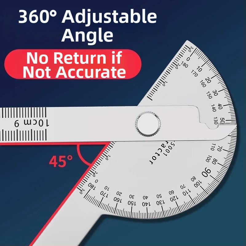 Neck Strength Nerūsējošā tērauda augstas precizitātes leņķu mērītājs ar daudzfunkcionālu mērierīci koka darbnīcai un rūpniecībai