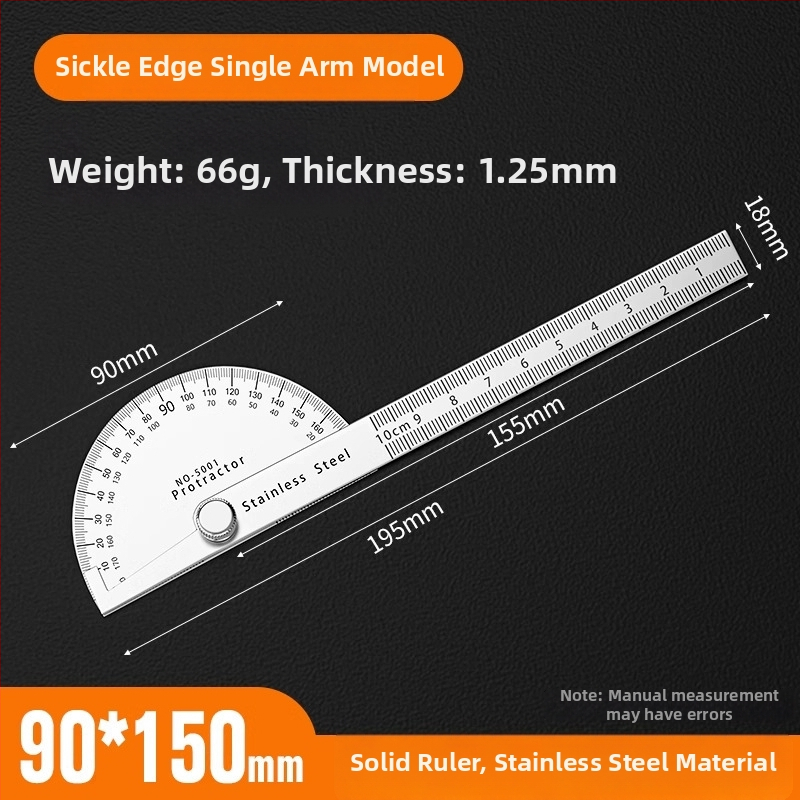 Neck Strength Nerūsējošā tērauda augstas precizitātes leņķu mērītājs ar daudzfunkcionālu mērierīci koka darbnīcai un rūpniecībai