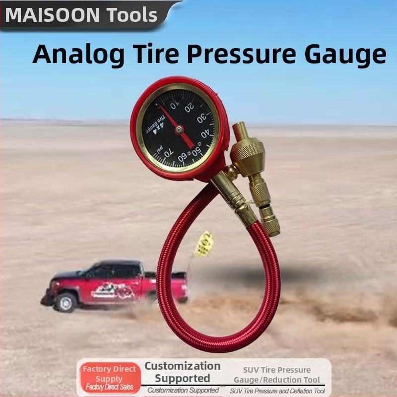 Digitálny tlakomer do auta s LCD displejom, meďový telo, rozsah 0–70 psi